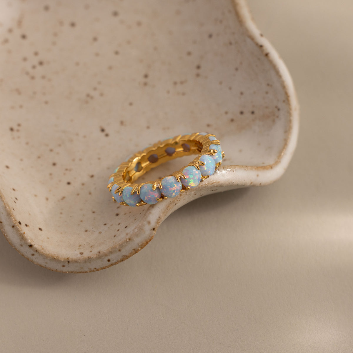 Blue Opal Eternity Ring