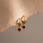 Boucles d'oreilles créoles en jade en or 18 carats