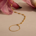 Beaded Diamond Hand Chain Bracelet in 18K Gold