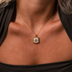 Pave Evil Eye Locket Necklace