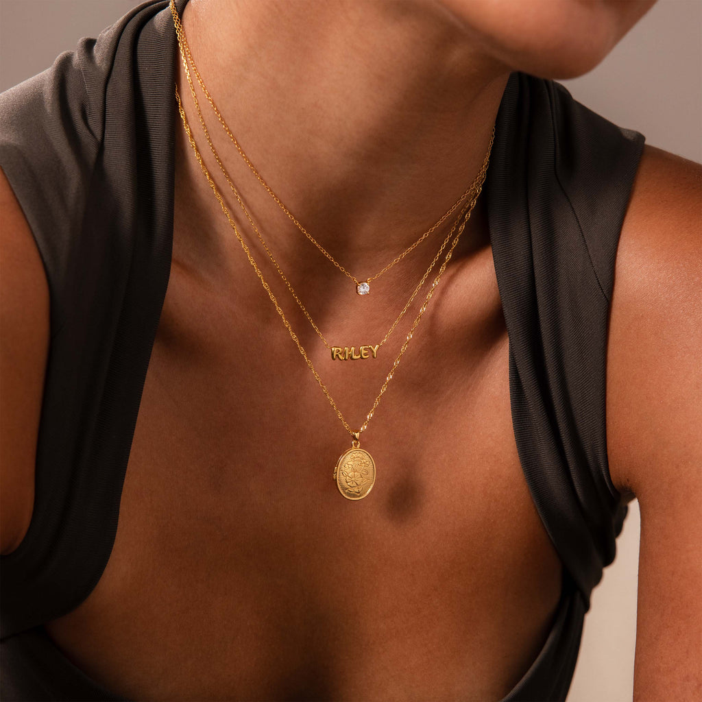 Floral Locket Necklace