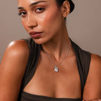 Floral Locket Necklace in Silver