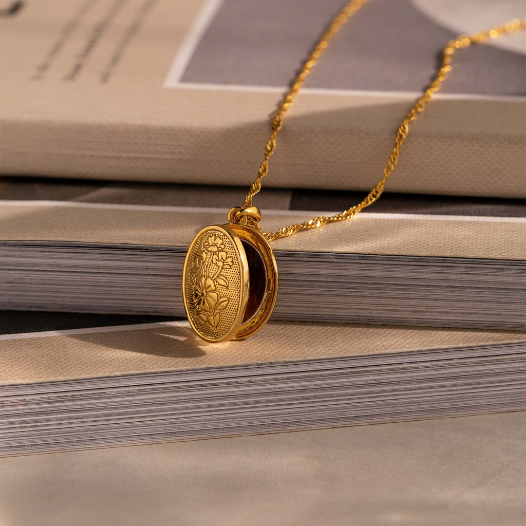 Floral Locket Necklace