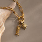 Mystic Diamond Sun Charm in 18K Gold