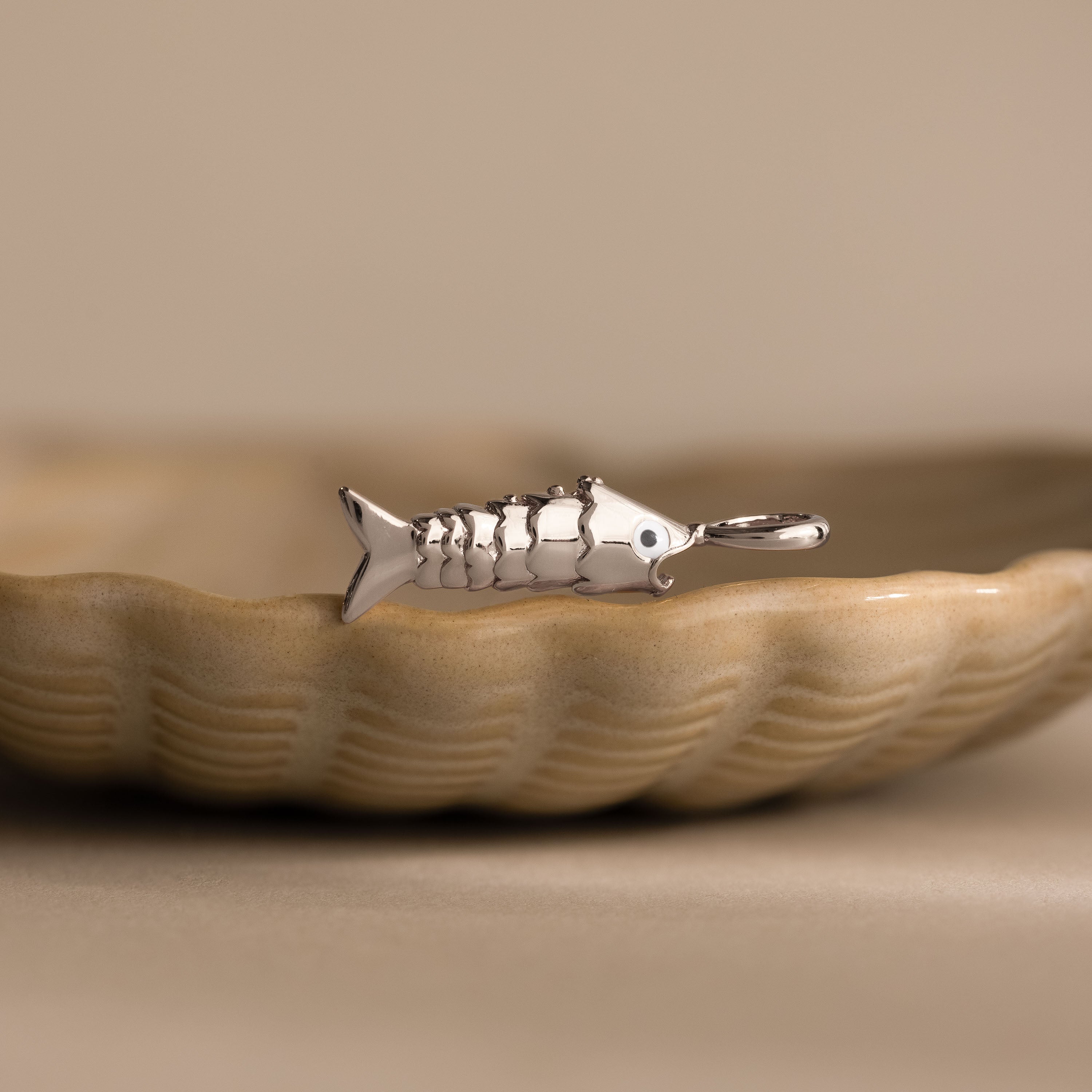 Swimmer Fish Charm in Silver
