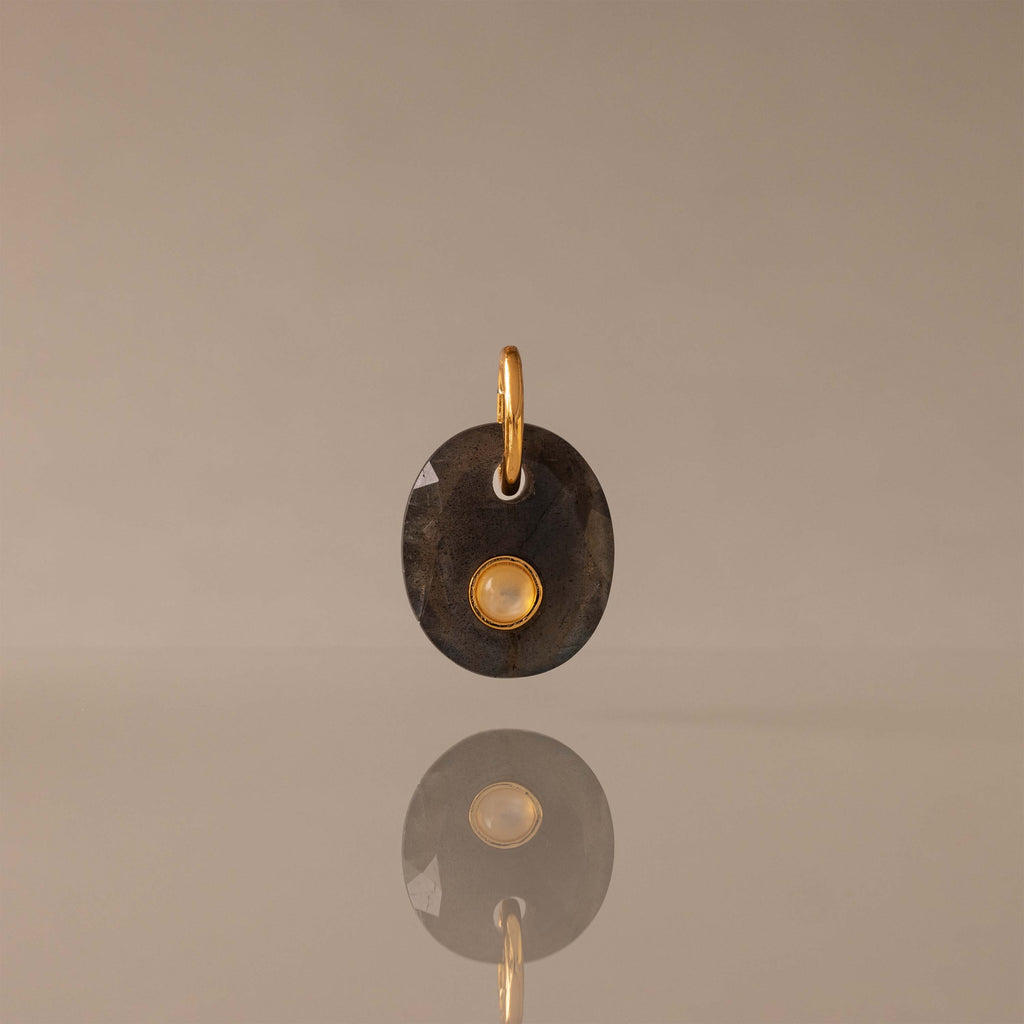 Moonstone Labradorite Charm