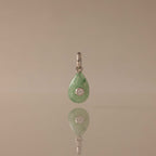 Jade Diamond Drop Charm in Silver