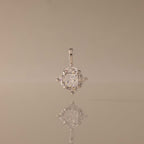 Diamond Clover Charm in Silver