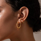 Inside Out Diamond Hoops Set in 18K Gold