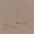 Rounded Flower Jewelry Set in 18K Gold
