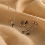 Aerial Agate Jewelry Set in Silver