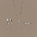 Shark Tooth Jewelry Set in Silver