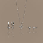 Shark Tooth Jewelry Set in Silver