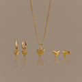 Shark Tooth Jewelry Set in 18K Gold