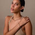 Garnet Diamond Heart Jewelry Set in Silver