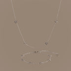 Flower Child Necklace & Bracelet Set in Silver