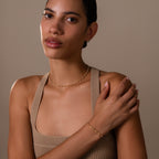 Eternity Pearl Necklace & Bracelet Set in 18K Gold