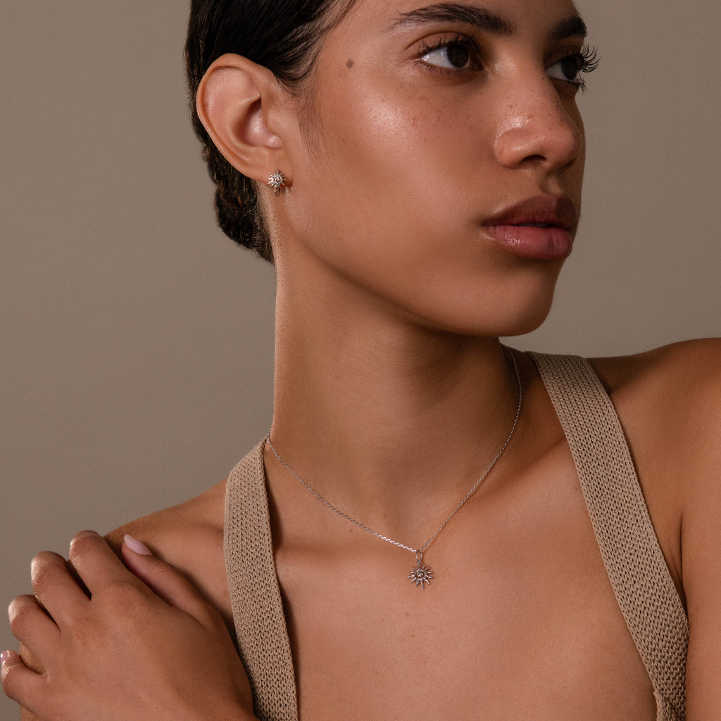 Celestial Sun Jewelry Set in Silver