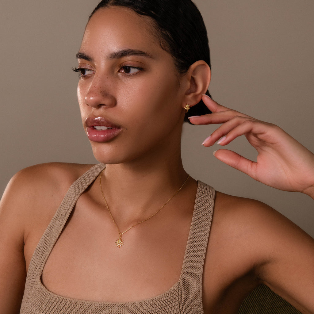 Celestial Sun Jewelry Set in 18K Gold