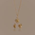 Celestial Sun Jewelry Set in 18K Gold