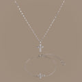 Diamond Cross Necklace & Bracelet Set in Silver