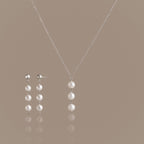 Pearl Cascade Jewelry Set in Silver