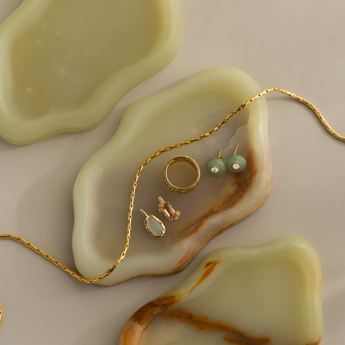 Green Onyx Cloud Jewelry Dish