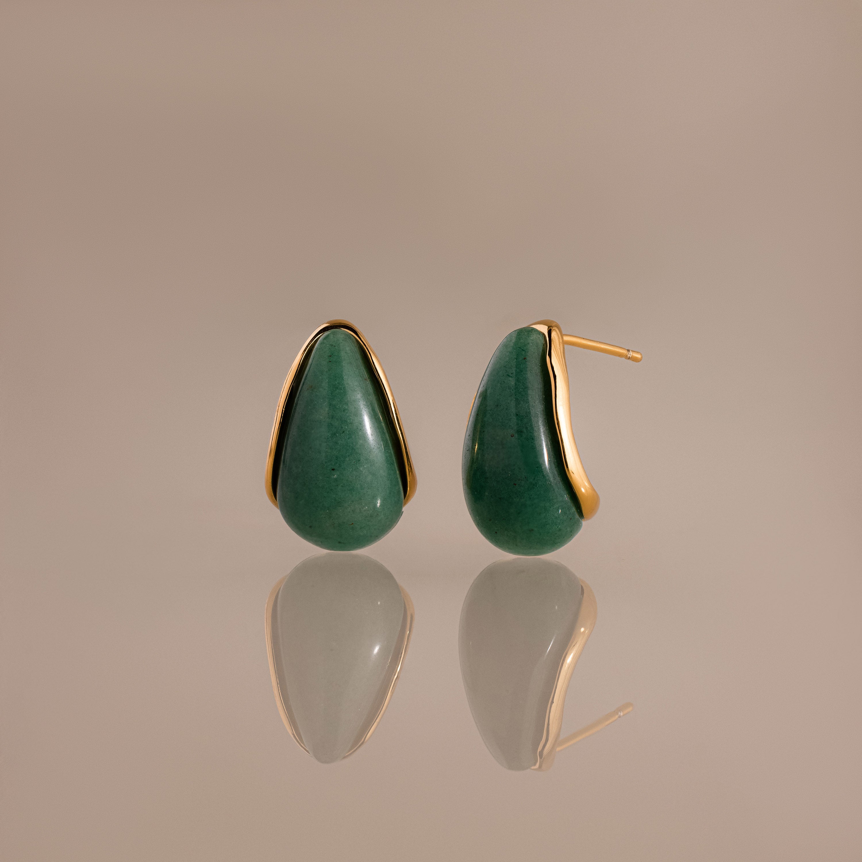 Jade Teardrop Studs