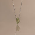 Interlocking Jade Circle Necklace in Silver