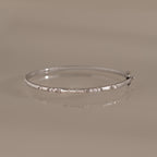 Love Morse Code Diamond Bangle in Silver