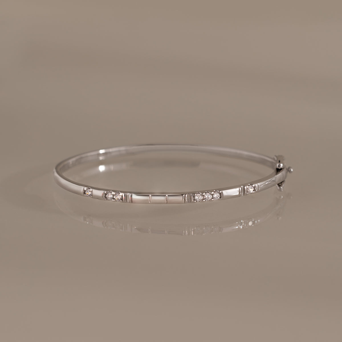 Love Morse Code Diamond Bangle in Silver