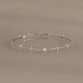 Diamond Baguette Tennis Bangle in Silver