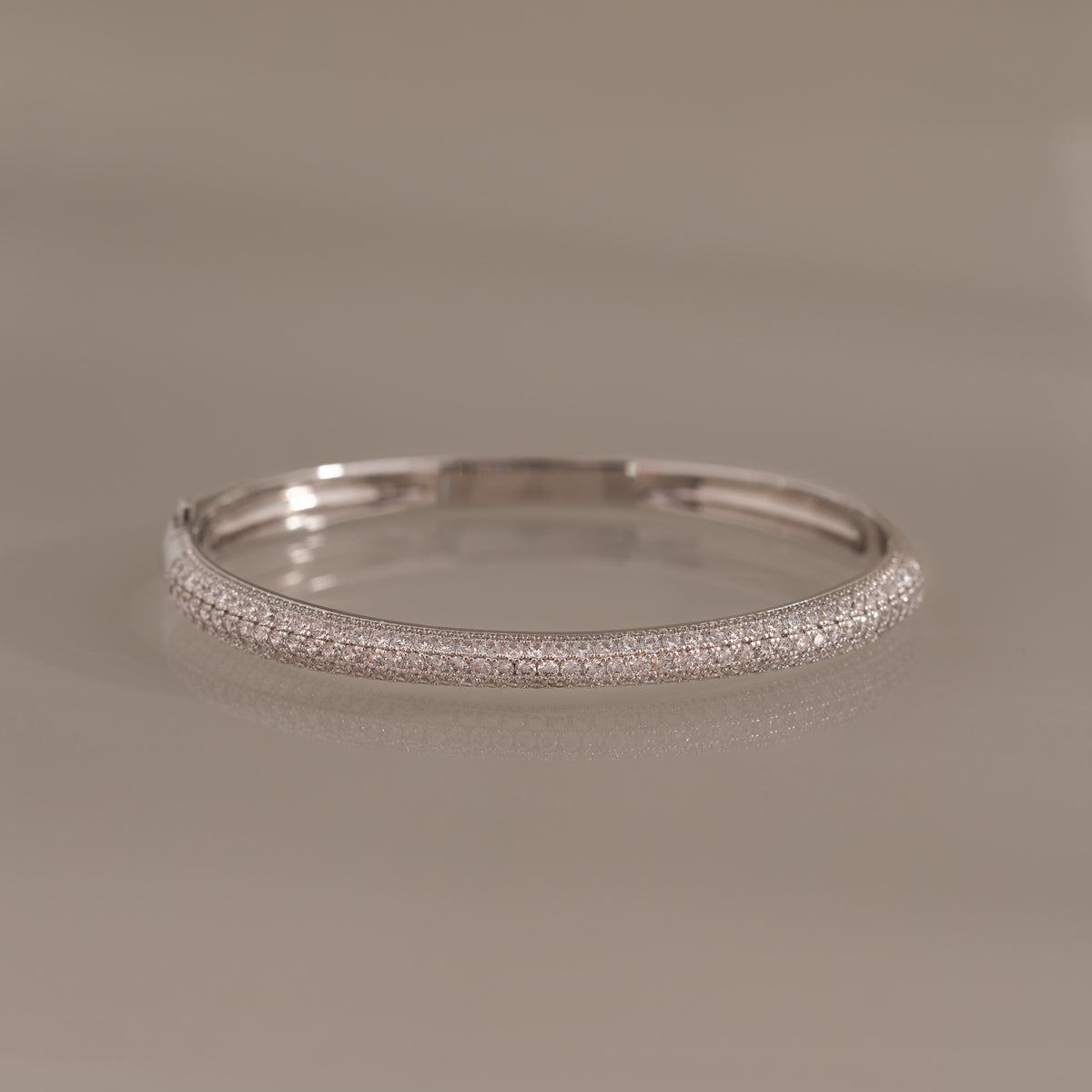 Sparkle Diamond Bangle in Silver