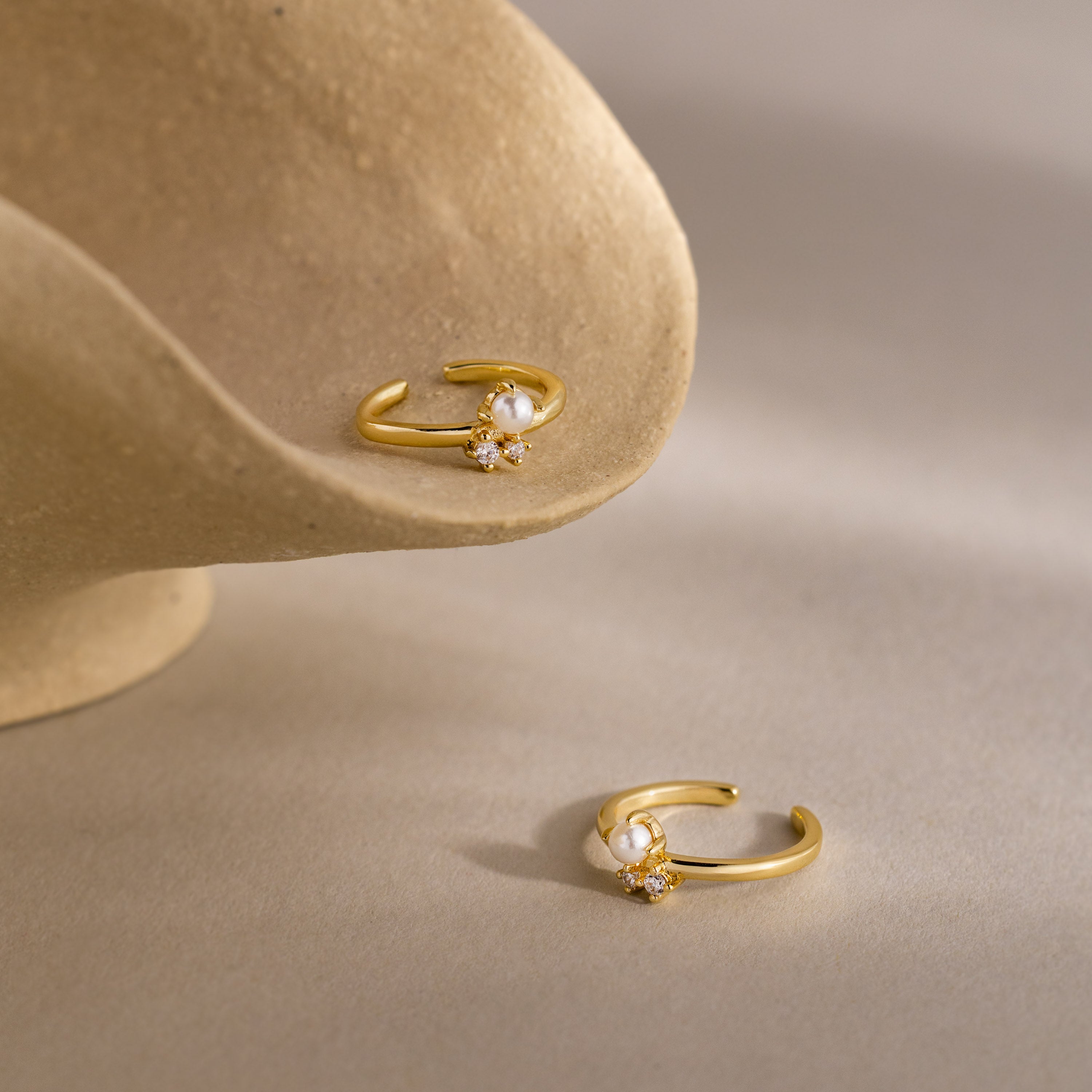 Pearl Diamond Ear Cuffs