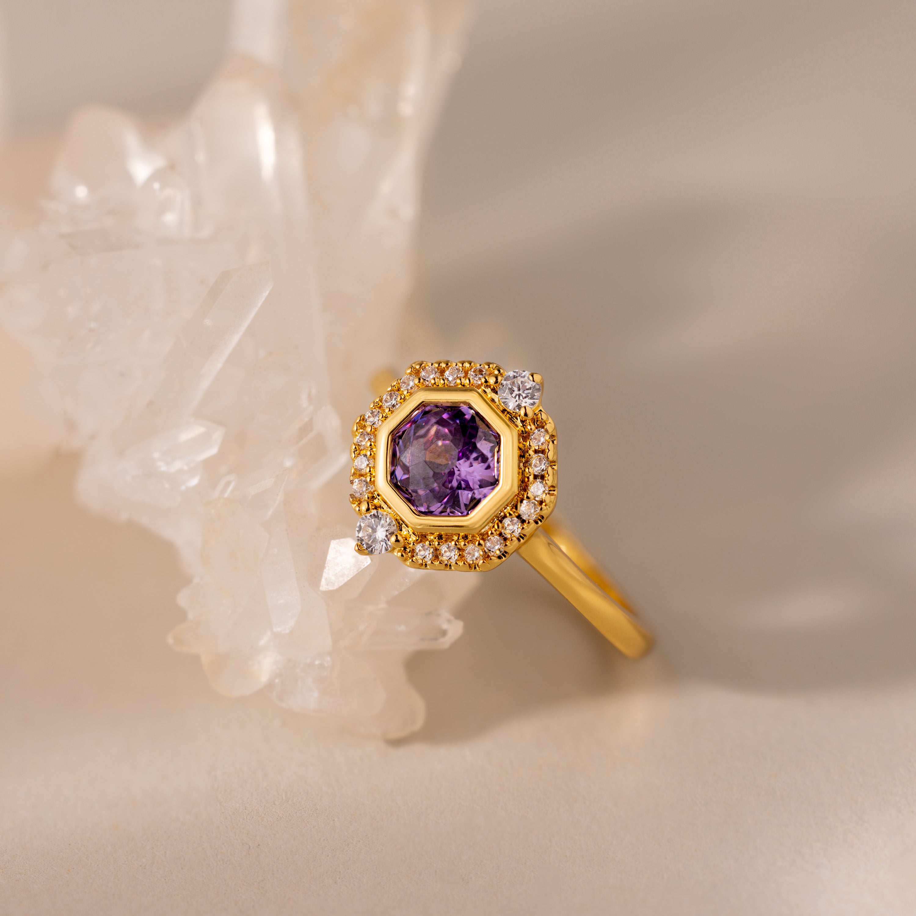 Celestial Alexandrite Halo Ring