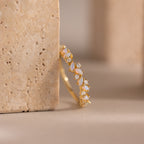 Opal Diamond Cluster Ring