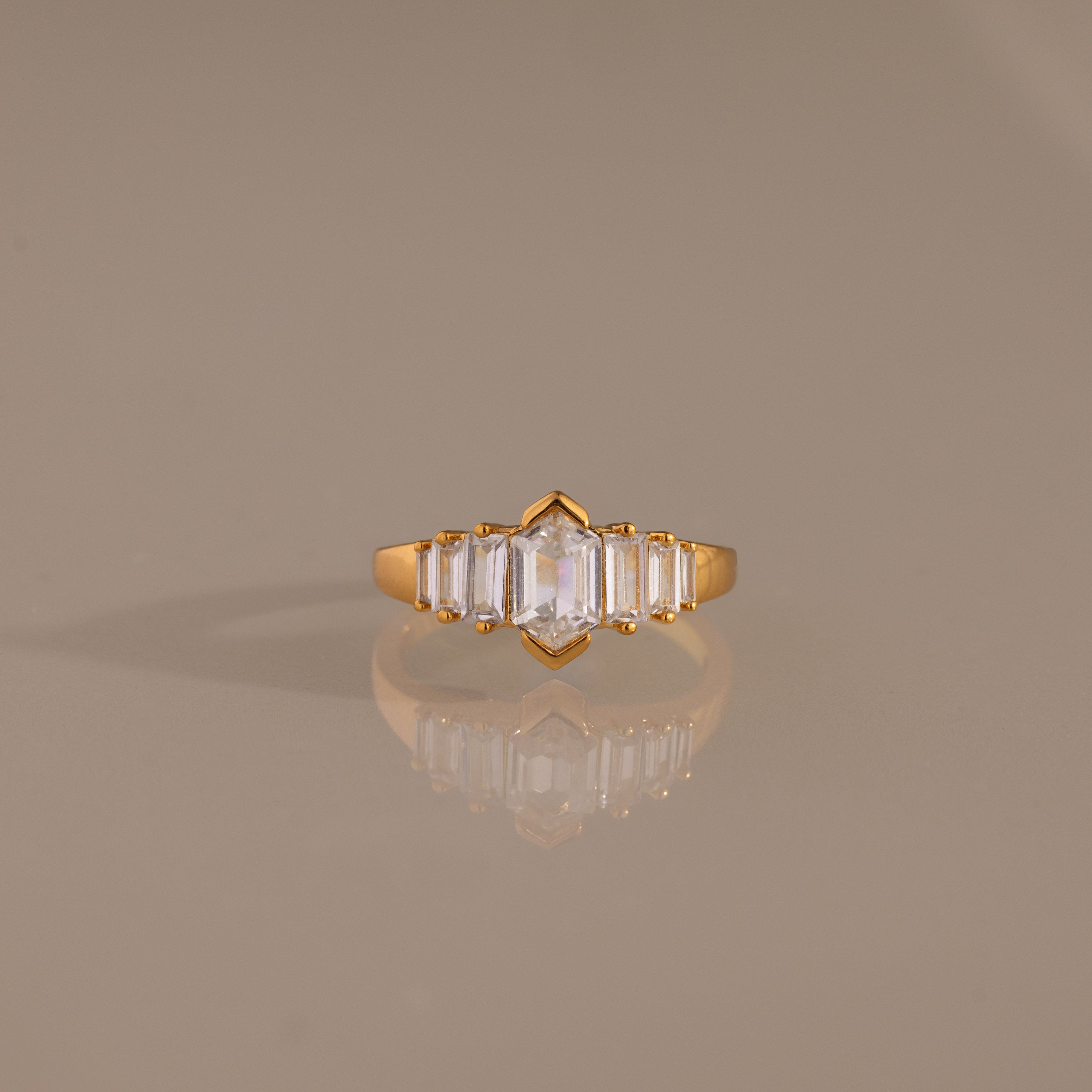 Saturn Art Deco Diamond Ring