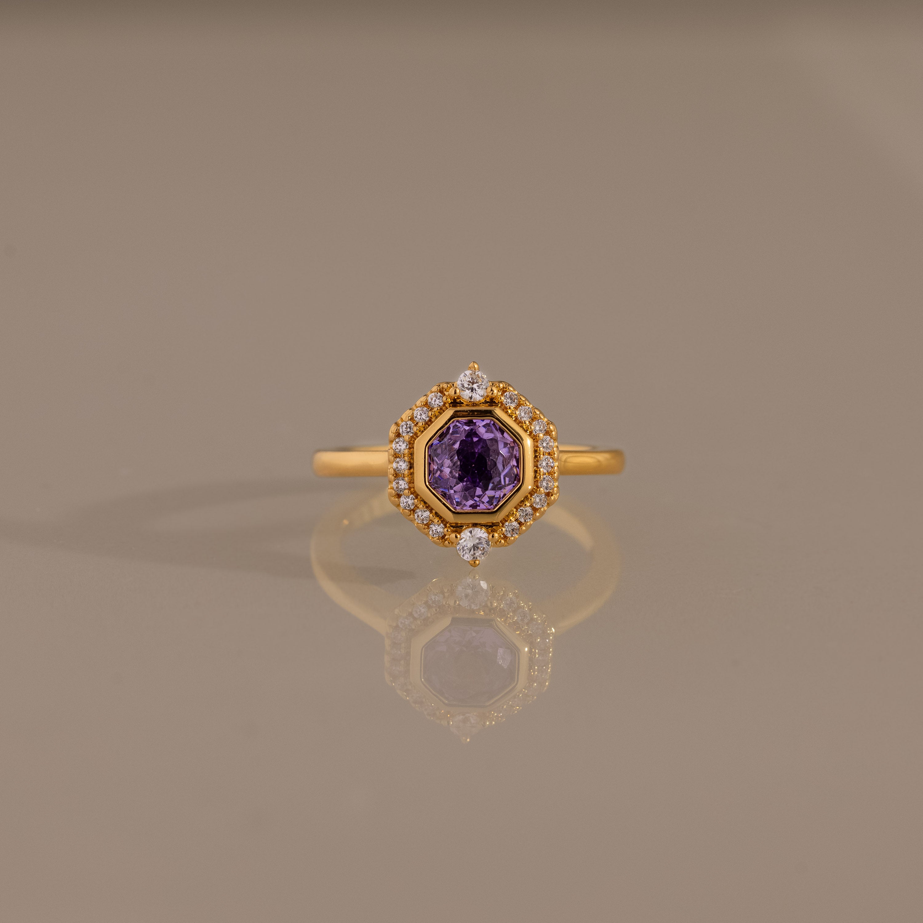 Celestial Alexandrite Halo Ring