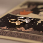 Dainty Round Moonstone Ring