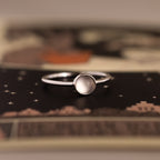Dainty Round Moonstone Ring