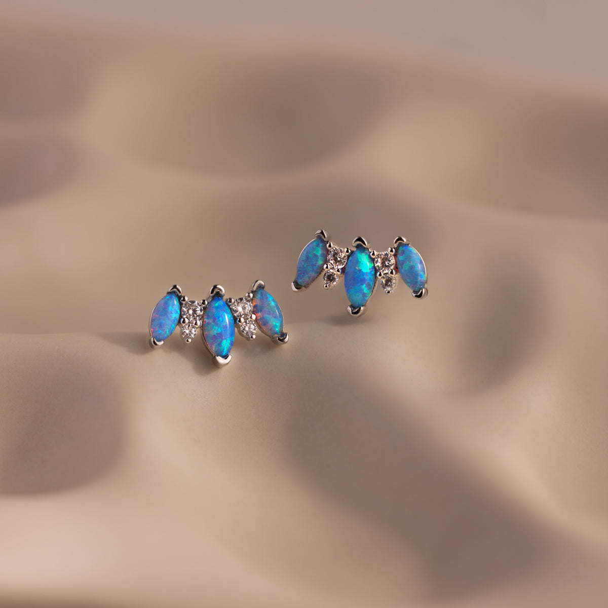 Blue Opal Starlight Bloom Studs