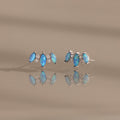 Blue Opal Starlight Bloom Studs in Silver