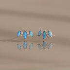 Blue Opal Starlight Bloom Studs in Silver