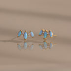Blue Opal Starlight Bloom Studs