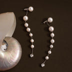 Waterfall Pearl Earrings in Silver