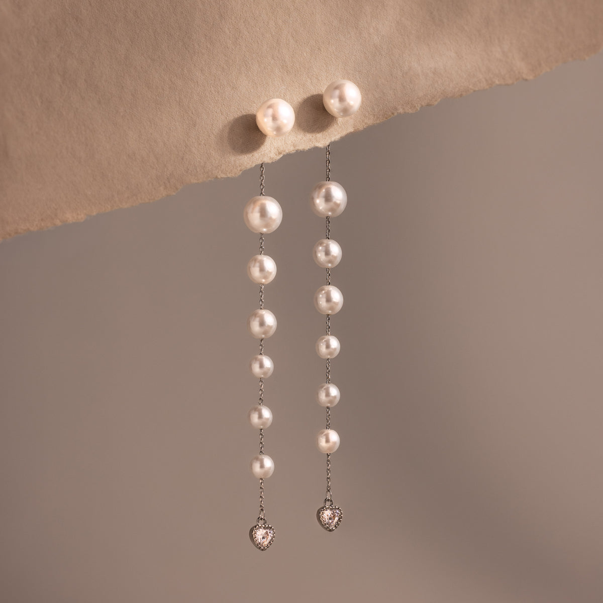 Waterfall Pearl Earrings in Silver