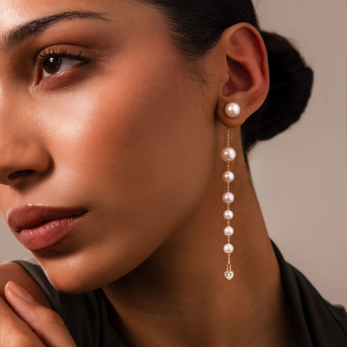 Waterfall Pearl Earrings in 18K Gold