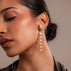 Waterfall Pearl Earrings in Silver