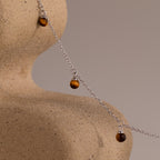 Tiger's Eye Station Necklace in Silver