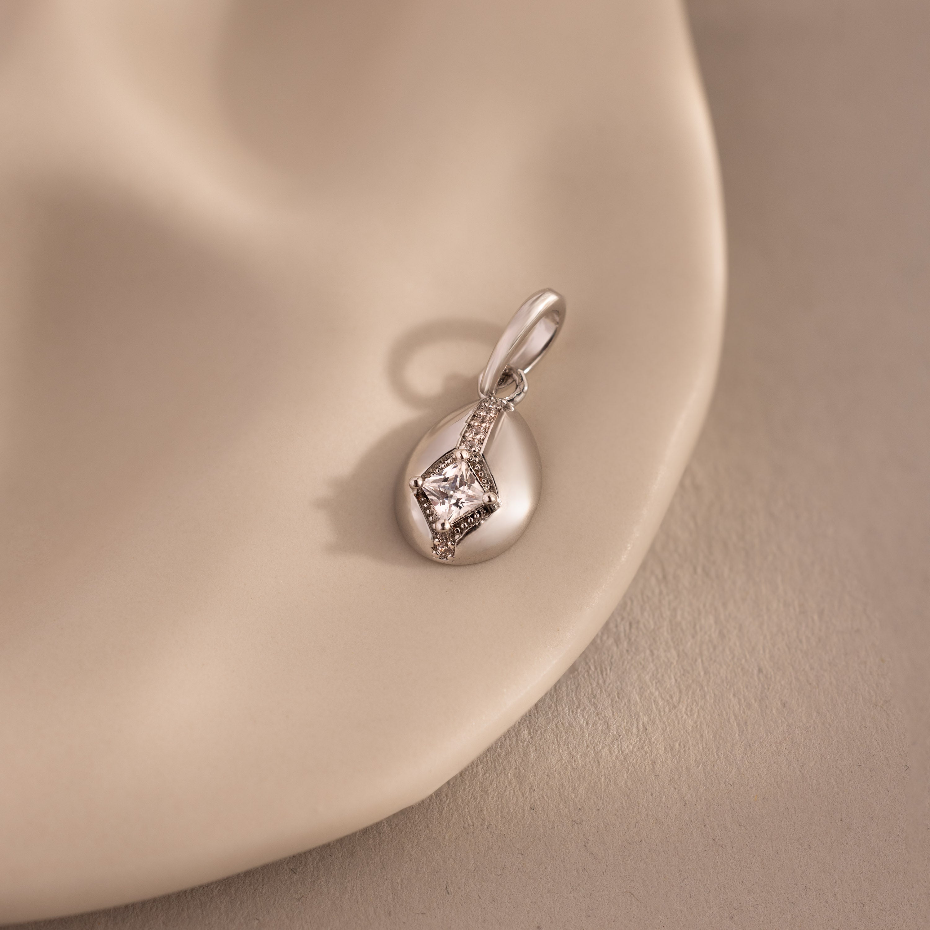 Nova Diamond Charm in Silver